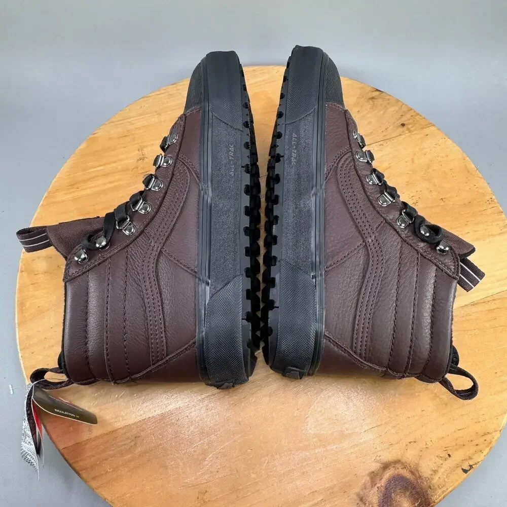 Vans Sk8-Hi MTE Men’s Size‎ 8.5 Shoes Chocolate Brown Leather Boots Lace Up NEW